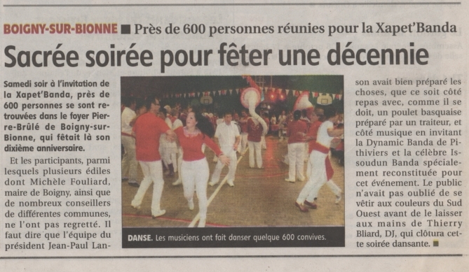 Article sur la Xapet'Banda du 23 10 2013